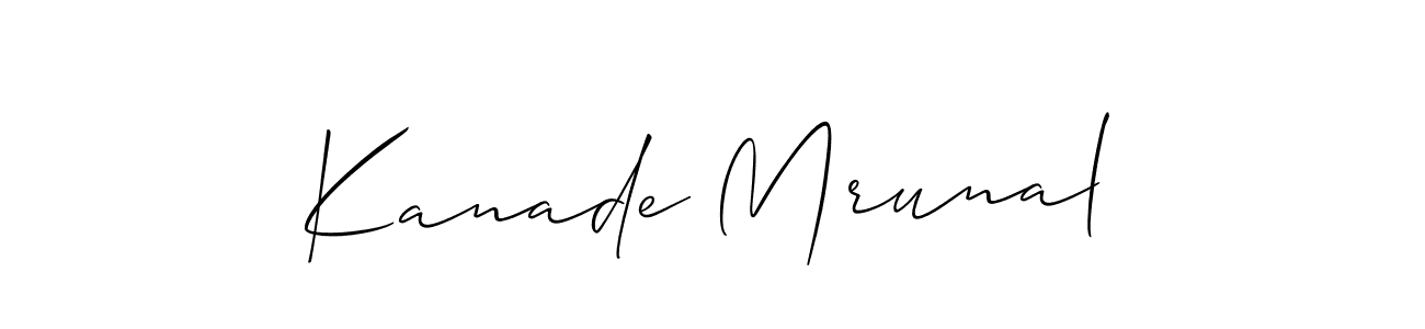 Also we have Kanade Mrunal name is the best signature style. Create professional handwritten signature collection using Allison_Script autograph style. Kanade Mrunal signature style 2 images and pictures png