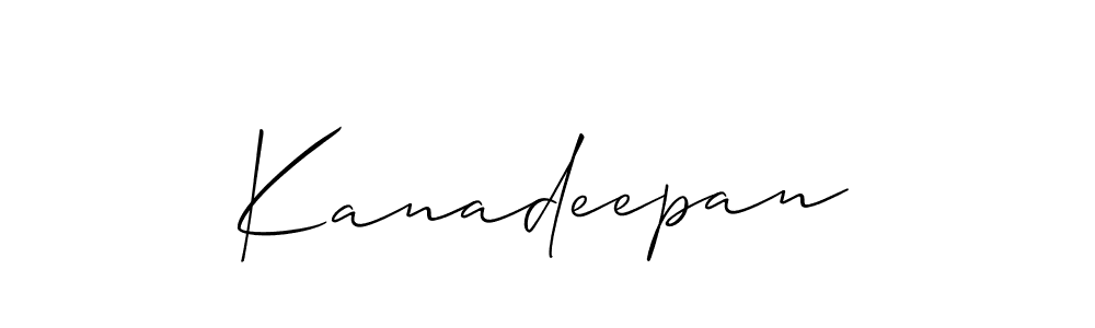 How to make Kanadeepan name signature. Use Allison_Script style for creating short signs online. This is the latest handwritten sign. Kanadeepan signature style 2 images and pictures png