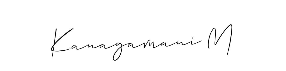 Design your own signature with our free online signature maker. With this signature software, you can create a handwritten (Allison_Script) signature for name Kanagamani M. Kanagamani M signature style 2 images and pictures png