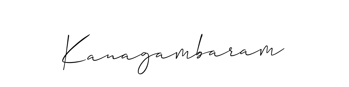Make a beautiful signature design for name Kanagambaram. With this signature (Allison_Script) style, you can create a handwritten signature for free. Kanagambaram signature style 2 images and pictures png