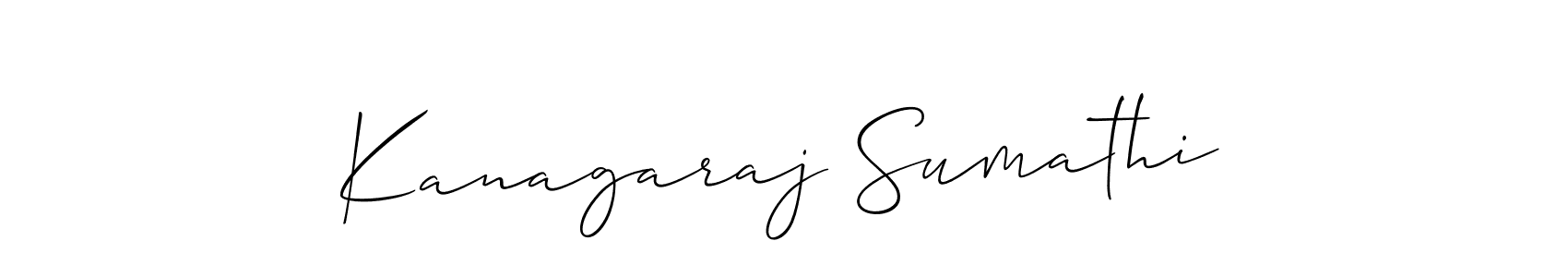 Create a beautiful signature design for name Kanagaraj Sumathi. With this signature (Allison_Script) fonts, you can make a handwritten signature for free. Kanagaraj Sumathi signature style 2 images and pictures png