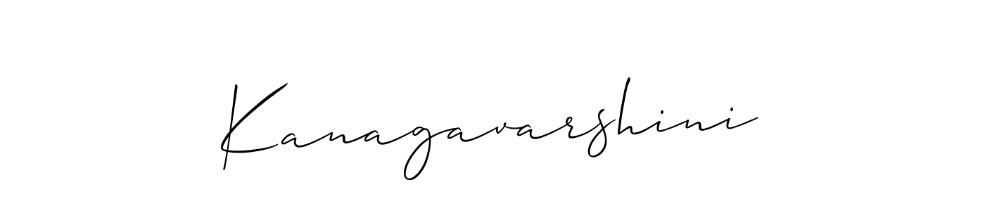 How to make Kanagavarshini signature? Allison_Script is a professional autograph style. Create handwritten signature for Kanagavarshini name. Kanagavarshini signature style 2 images and pictures png