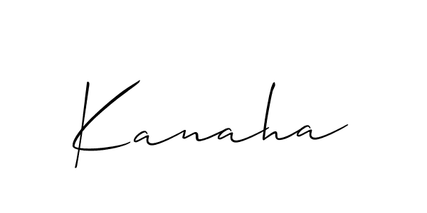 Use a signature maker to create a handwritten signature online. With this signature software, you can design (Allison_Script) your own signature for name Kanaha. Kanaha signature style 2 images and pictures png