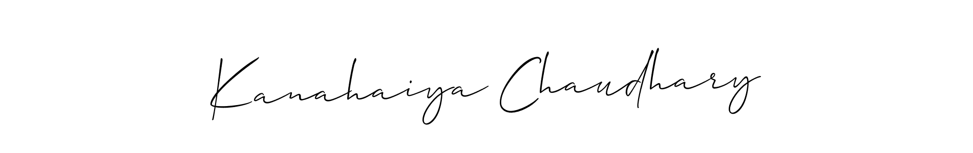 Create a beautiful signature design for name Kanahaiya Chaudhary. With this signature (Allison_Script) fonts, you can make a handwritten signature for free. Kanahaiya Chaudhary signature style 2 images and pictures png