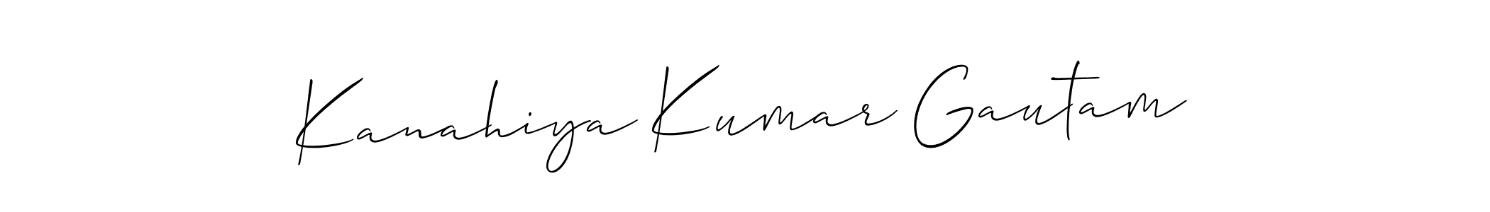 Also You can easily find your signature by using the search form. We will create Kanahiya Kumar Gautam name handwritten signature images for you free of cost using Allison_Script sign style. Kanahiya Kumar Gautam signature style 2 images and pictures png