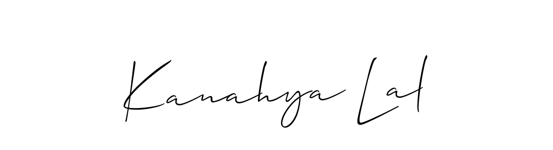Create a beautiful signature design for name Kanahya Lal. With this signature (Allison_Script) fonts, you can make a handwritten signature for free. Kanahya Lal signature style 2 images and pictures png
