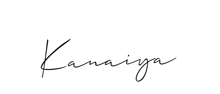 Design your own signature with our free online signature maker. With this signature software, you can create a handwritten (Allison_Script) signature for name Kanaiya. Kanaiya signature style 2 images and pictures png