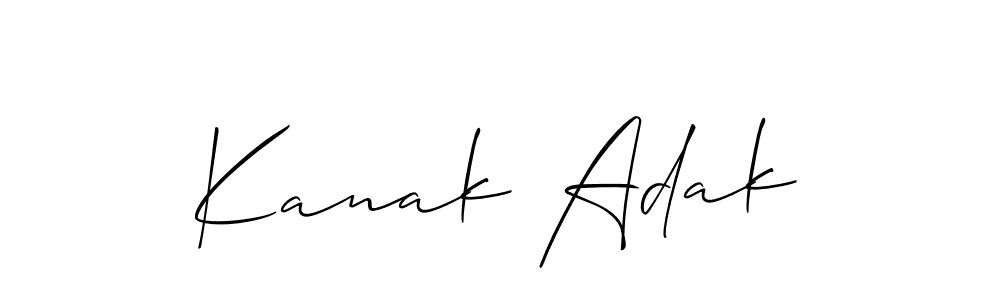 Also You can easily find your signature by using the search form. We will create Kanak Adak name handwritten signature images for you free of cost using Allison_Script sign style. Kanak Adak signature style 2 images and pictures png