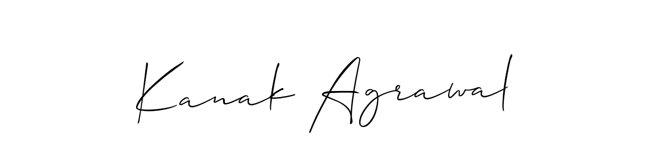 The best way (Allison_Script) to make a short signature is to pick only two or three words in your name. The name Kanak Agrawal include a total of six letters. For converting this name. Kanak Agrawal signature style 2 images and pictures png