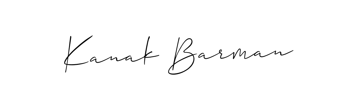 How to make Kanak Barman name signature. Use Allison_Script style for creating short signs online. This is the latest handwritten sign. Kanak Barman signature style 2 images and pictures png