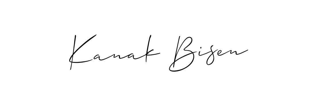 Create a beautiful signature design for name Kanak Bisen. With this signature (Allison_Script) fonts, you can make a handwritten signature for free. Kanak Bisen signature style 2 images and pictures png