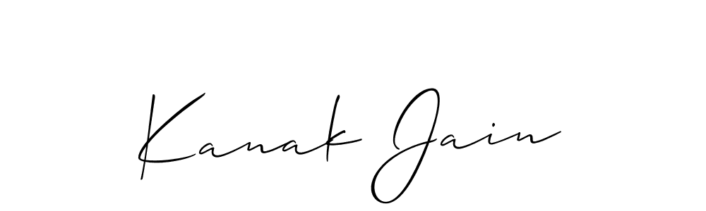 Create a beautiful signature design for name Kanak Jain. With this signature (Allison_Script) fonts, you can make a handwritten signature for free. Kanak Jain signature style 2 images and pictures png