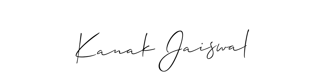 This is the best signature style for the Kanak Jaiswal name. Also you like these signature font (Allison_Script). Mix name signature. Kanak Jaiswal signature style 2 images and pictures png