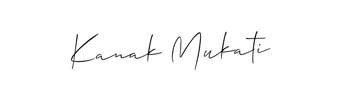 How to make Kanak Mukati signature? Allison_Script is a professional autograph style. Create handwritten signature for Kanak Mukati name. Kanak Mukati signature style 2 images and pictures png