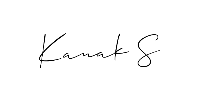 It looks lik you need a new signature style for name Kanak S. Design unique handwritten (Allison_Script) signature with our free signature maker in just a few clicks. Kanak S signature style 2 images and pictures png