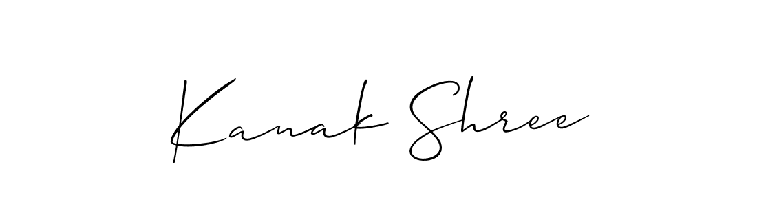 Design your own signature with our free online signature maker. With this signature software, you can create a handwritten (Allison_Script) signature for name Kanak Shree. Kanak Shree signature style 2 images and pictures png