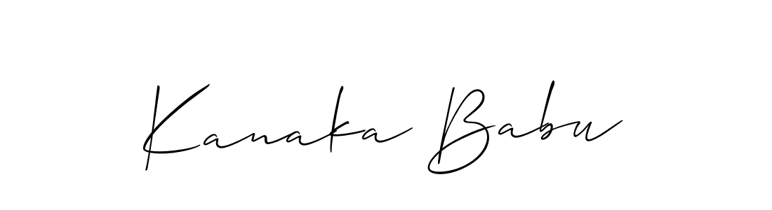 Allison_Script is a professional signature style that is perfect for those who want to add a touch of class to their signature. It is also a great choice for those who want to make their signature more unique. Get Kanaka Babu name to fancy signature for free. Kanaka Babu signature style 2 images and pictures png