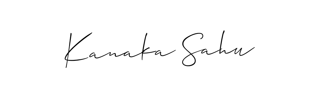 Design your own signature with our free online signature maker. With this signature software, you can create a handwritten (Allison_Script) signature for name Kanaka Sahu. Kanaka Sahu signature style 2 images and pictures png