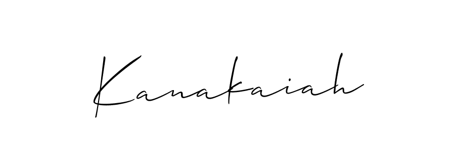 Use a signature maker to create a handwritten signature online. With this signature software, you can design (Allison_Script) your own signature for name Kanakaiah. Kanakaiah signature style 2 images and pictures png