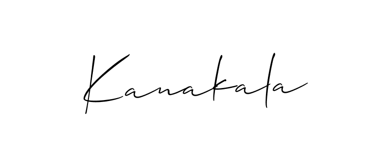 Use a signature maker to create a handwritten signature online. With this signature software, you can design (Allison_Script) your own signature for name Kanakala. Kanakala signature style 2 images and pictures png