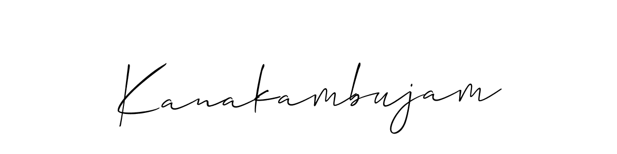 Make a short Kanakambujam signature style. Manage your documents anywhere anytime using Allison_Script. Create and add eSignatures, submit forms, share and send files easily. Kanakambujam signature style 2 images and pictures png