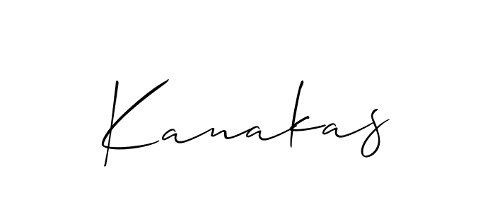Create a beautiful signature design for name Kanakas. With this signature (Allison_Script) fonts, you can make a handwritten signature for free. Kanakas signature style 2 images and pictures png