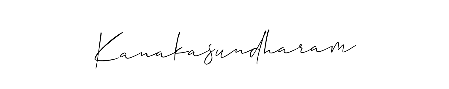 Make a beautiful signature design for name Kanakasundharam. With this signature (Allison_Script) style, you can create a handwritten signature for free. Kanakasundharam signature style 2 images and pictures png