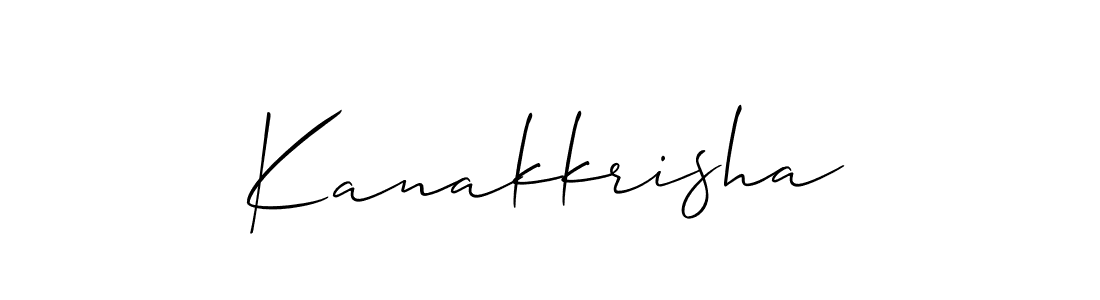 if you are searching for the best signature style for your name Kanakkrisha. so please give up your signature search. here we have designed multiple signature styles  using Allison_Script. Kanakkrisha signature style 2 images and pictures png