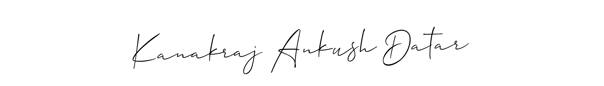 Similarly Allison_Script is the best handwritten signature design. Signature creator online .You can use it as an online autograph creator for name Kanakraj Ankush Datar. Kanakraj Ankush Datar signature style 2 images and pictures png