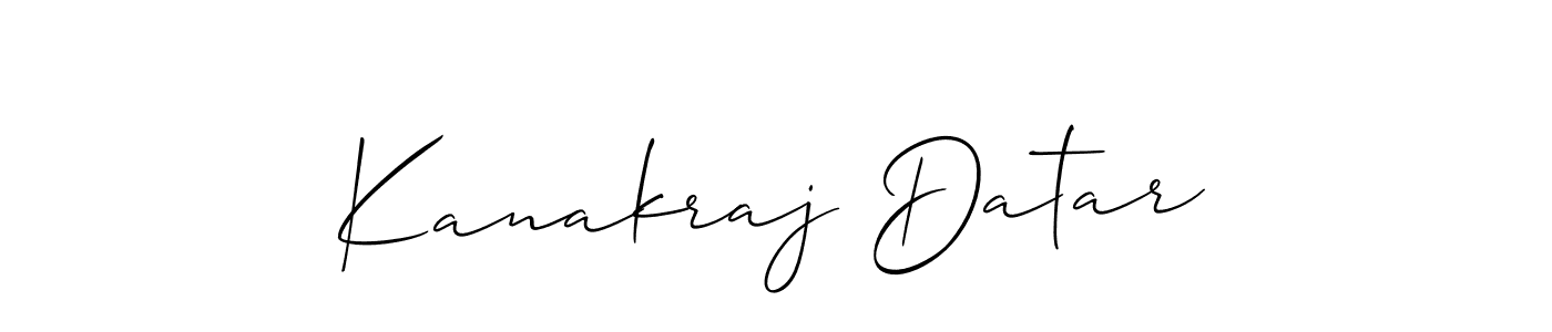 How to Draw Kanakraj Datar signature style? Allison_Script is a latest design signature styles for name Kanakraj Datar. Kanakraj Datar signature style 2 images and pictures png