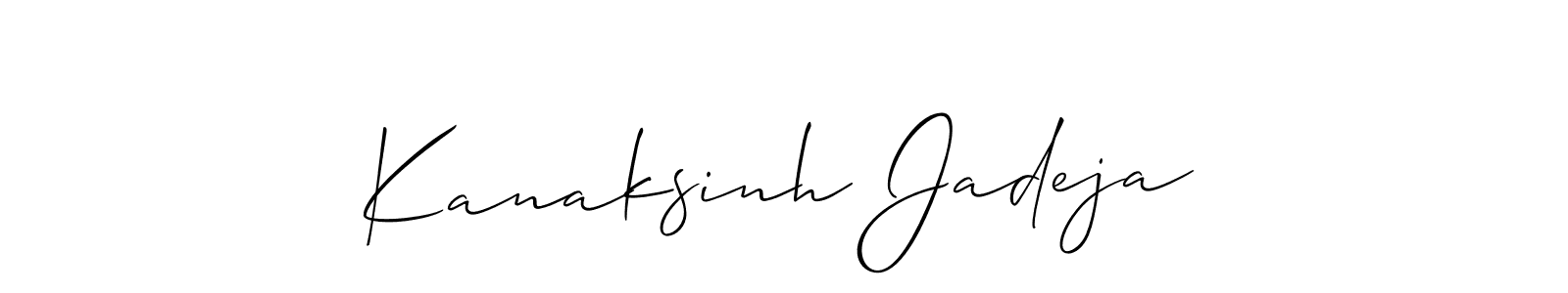 Also You can easily find your signature by using the search form. We will create Kanaksinh Jadeja name handwritten signature images for you free of cost using Allison_Script sign style. Kanaksinh Jadeja signature style 2 images and pictures png
