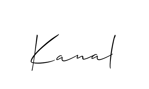 Make a beautiful signature design for name Kanal. With this signature (Allison_Script) style, you can create a handwritten signature for free. Kanal signature style 2 images and pictures png