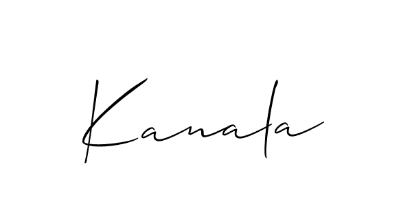 Use a signature maker to create a handwritten signature online. With this signature software, you can design (Allison_Script) your own signature for name Kanala. Kanala signature style 2 images and pictures png