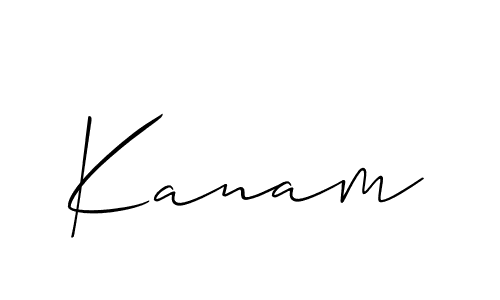 Make a beautiful signature design for name Kanam. With this signature (Allison_Script) style, you can create a handwritten signature for free. Kanam signature style 2 images and pictures png