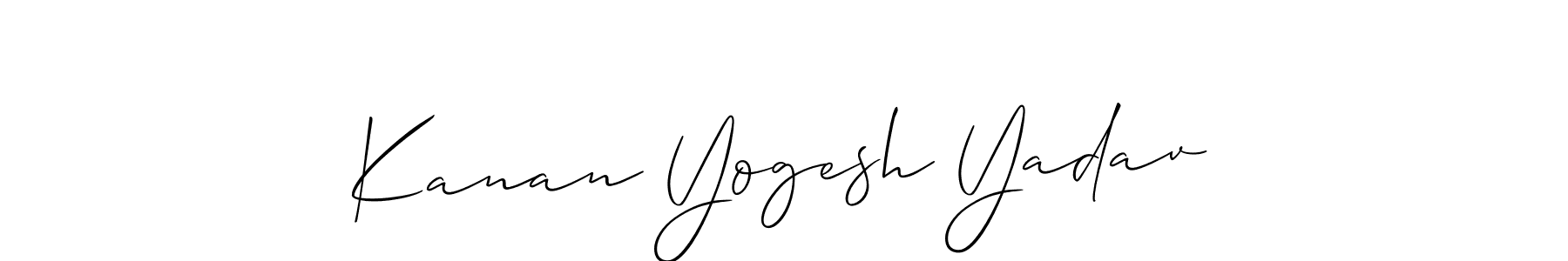 if you are searching for the best signature style for your name Kanan Yogesh Yadav. so please give up your signature search. here we have designed multiple signature styles  using Allison_Script. Kanan Yogesh Yadav signature style 2 images and pictures png