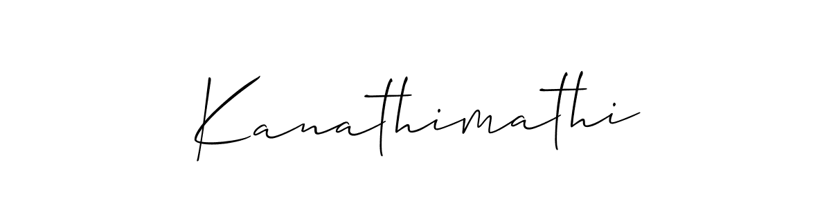 Design your own signature with our free online signature maker. With this signature software, you can create a handwritten (Allison_Script) signature for name Kanathimathi. Kanathimathi signature style 2 images and pictures png