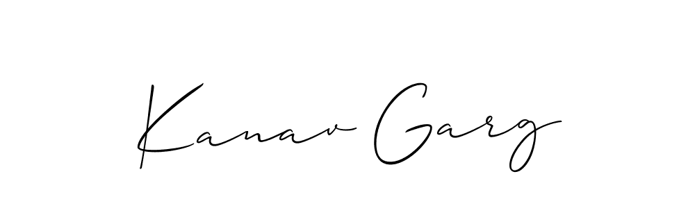 Make a short Kanav Garg signature style. Manage your documents anywhere anytime using Allison_Script. Create and add eSignatures, submit forms, share and send files easily. Kanav Garg signature style 2 images and pictures png