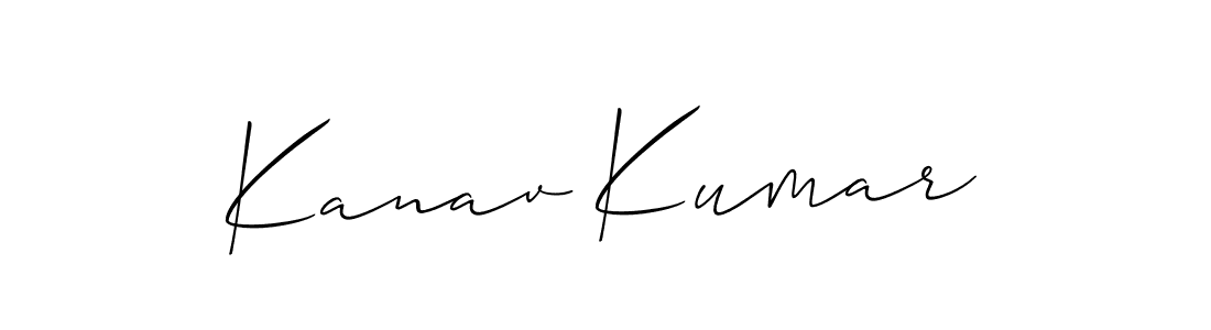 How to make Kanav Kumar name signature. Use Allison_Script style for creating short signs online. This is the latest handwritten sign. Kanav Kumar signature style 2 images and pictures png