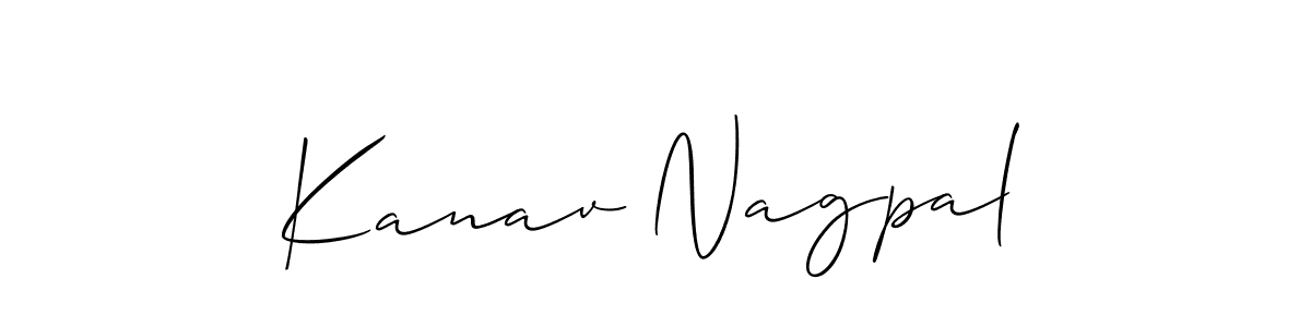 Use a signature maker to create a handwritten signature online. With this signature software, you can design (Allison_Script) your own signature for name Kanav Nagpal. Kanav Nagpal signature style 2 images and pictures png