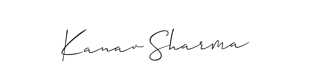 How to make Kanav Sharma name signature. Use Allison_Script style for creating short signs online. This is the latest handwritten sign. Kanav Sharma signature style 2 images and pictures png