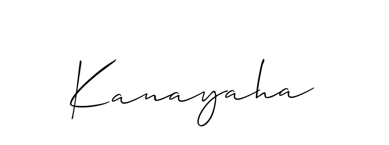 Make a beautiful signature design for name Kanayaha. With this signature (Allison_Script) style, you can create a handwritten signature for free. Kanayaha signature style 2 images and pictures png