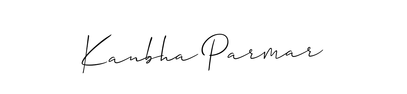 Use a signature maker to create a handwritten signature online. With this signature software, you can design (Allison_Script) your own signature for name Kanbha Parmar. Kanbha Parmar signature style 2 images and pictures png
