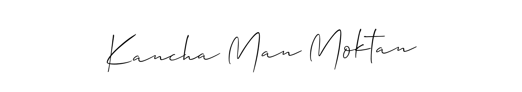 You should practise on your own different ways (Allison_Script) to write your name (Kancha Man Moktan) in signature. don't let someone else do it for you. Kancha Man Moktan signature style 2 images and pictures png