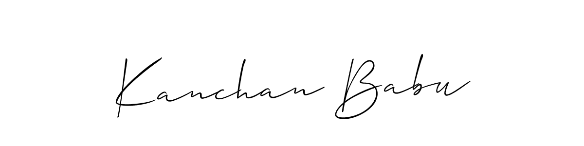 if you are searching for the best signature style for your name Kanchan Babu. so please give up your signature search. here we have designed multiple signature styles  using Allison_Script. Kanchan Babu signature style 2 images and pictures png