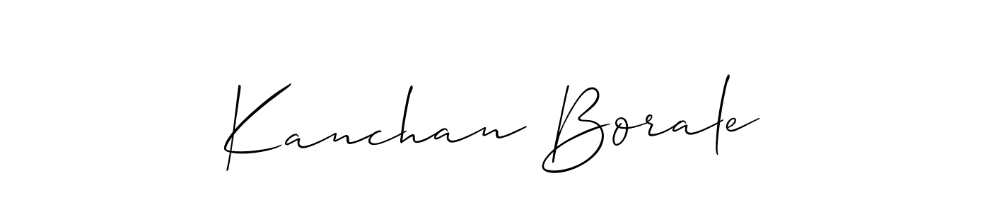 Make a beautiful signature design for name Kanchan Borale. With this signature (Allison_Script) style, you can create a handwritten signature for free. Kanchan Borale signature style 2 images and pictures png