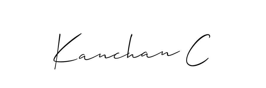 How to Draw Kanchan C signature style? Allison_Script is a latest design signature styles for name Kanchan C. Kanchan C signature style 2 images and pictures png