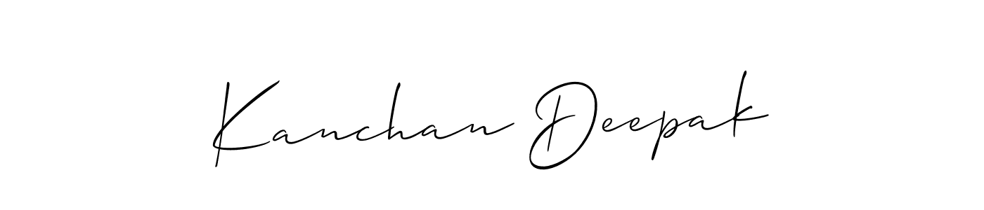 Make a short Kanchan Deepak signature style. Manage your documents anywhere anytime using Allison_Script. Create and add eSignatures, submit forms, share and send files easily. Kanchan Deepak signature style 2 images and pictures png
