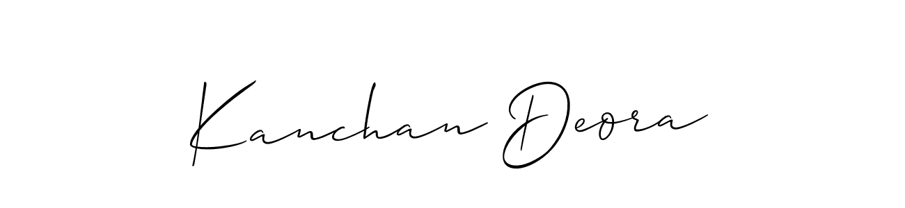 You should practise on your own different ways (Allison_Script) to write your name (Kanchan Deora) in signature. don't let someone else do it for you. Kanchan Deora signature style 2 images and pictures png