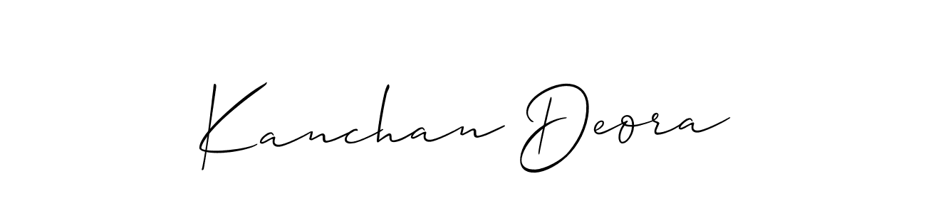 You should practise on your own different ways (Allison_Script) to write your name (Kanchan Deora) in signature. don't let someone else do it for you. Kanchan Deora signature style 2 images and pictures png