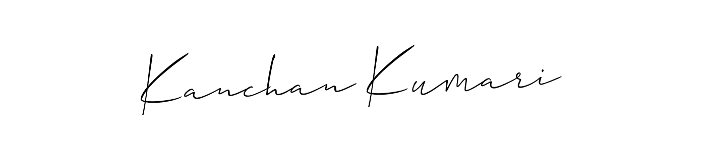 Create a beautiful signature design for name Kanchan Kumari. With this signature (Allison_Script) fonts, you can make a handwritten signature for free. Kanchan Kumari signature style 2 images and pictures png
